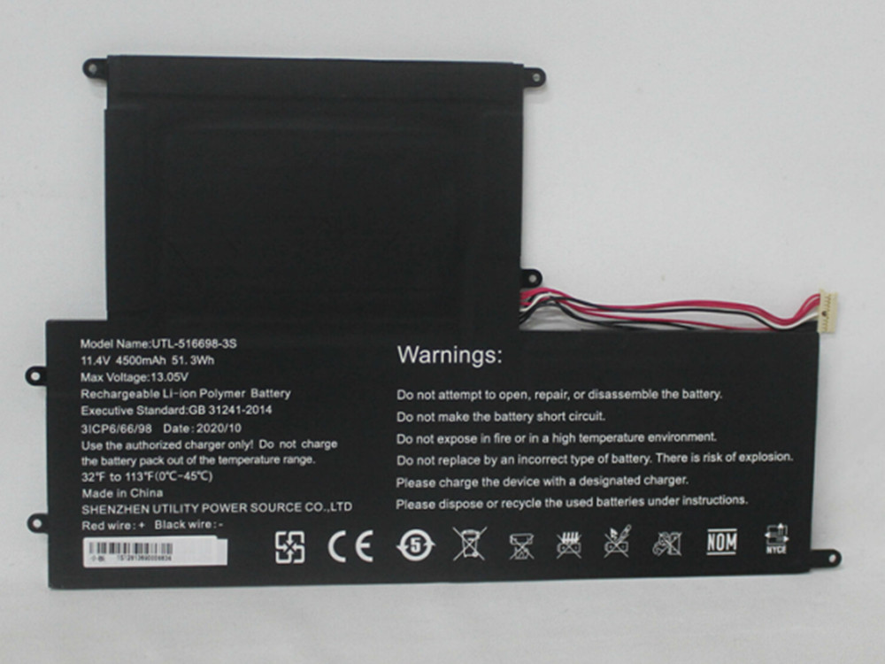 RTDPART UTL-516698-3S Batería